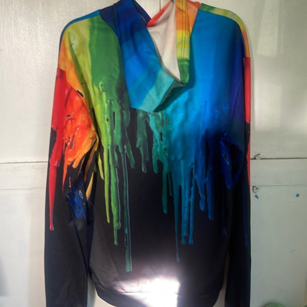 mens paint splatter hoodie
